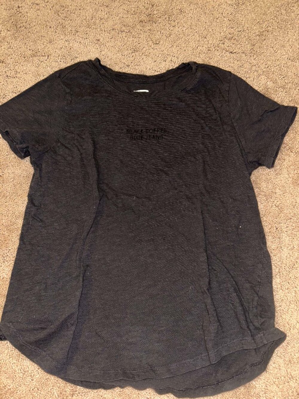 Old Navy Dark Grey Black Coffee Blue Jeans Short Sleeve Tee